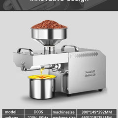 Oil Press Machine 700watt Mini OIL Mill Commercial Use Cold Press Oil Expeller