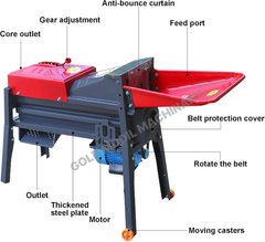 Corn Thresher Machine Maize Thasher 1.5 HP Motor